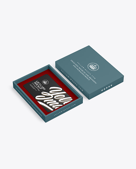 Textured Gift Card in a Box Mockup