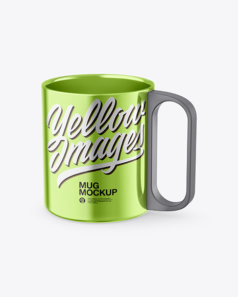 Glossy Metallic Mug Mockup