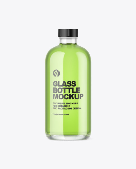 Clear Glass Bottle Mockup