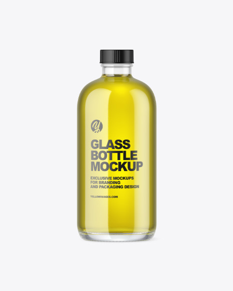 Clear Glass Oil Bottle Mockup