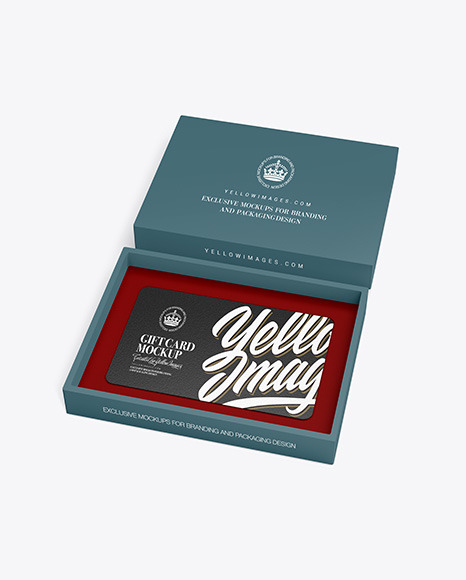 Textured Gift Card in a Box Mockup