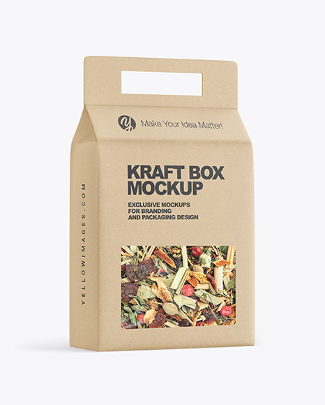 Kraft Box with Herbal Tea Mockup