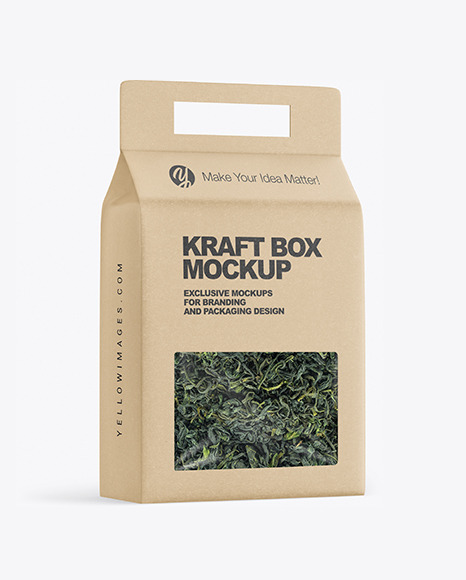 Kraft Box with Green Tea Mockup