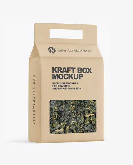 Kraft Box with Chinese Tea Mockup