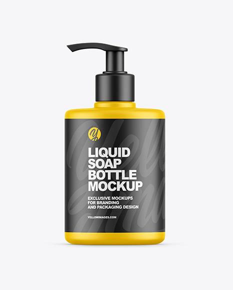 Liquid Soap Bottle with Pump Mockup