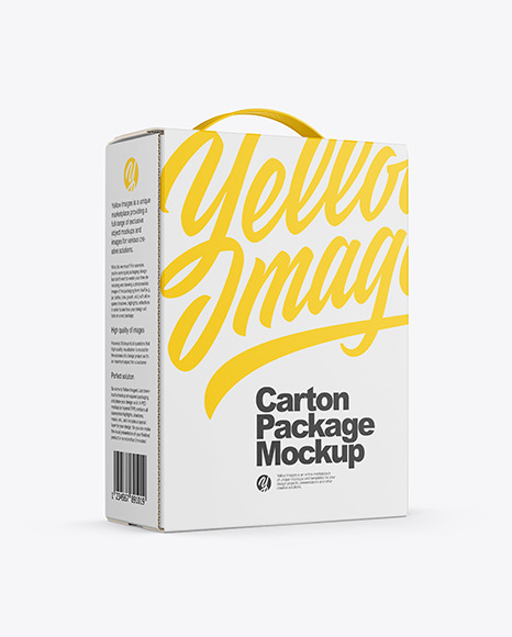 Carton Package with Handle Mockup