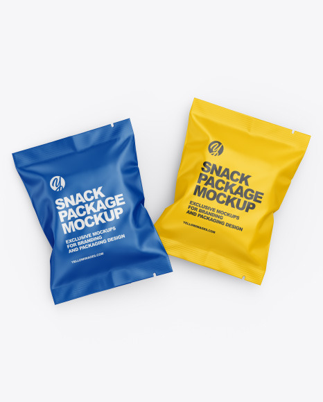 Two Matte Snack Package Mockup