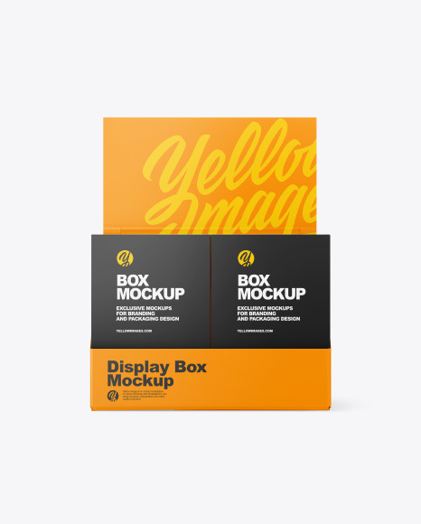 Glossy Display Box w/ Boxes Mockup