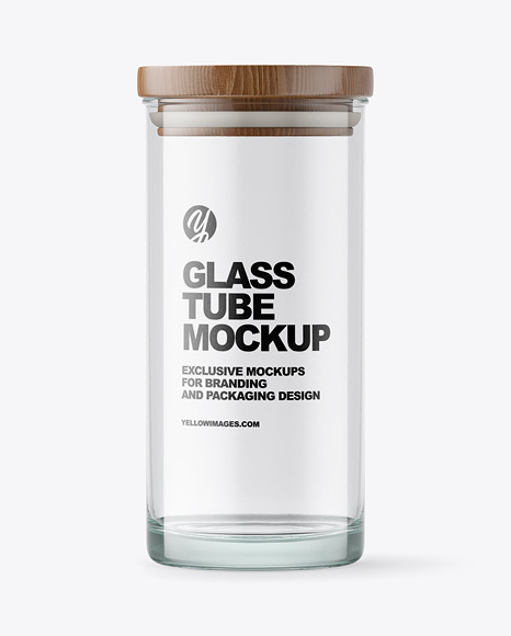 Glass Tube with Wooden Cap Mockup