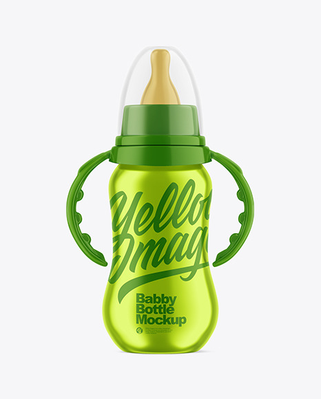 Metallic Baby Bottle Mockup