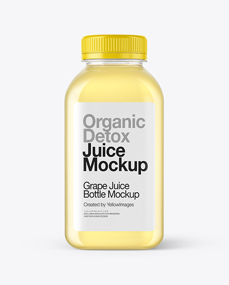 Square Grape Juice Bottle Mockup