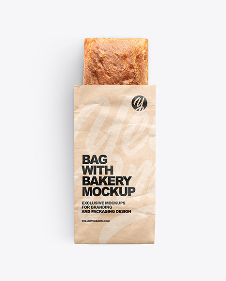 Paper Bag With Bakery Mockup