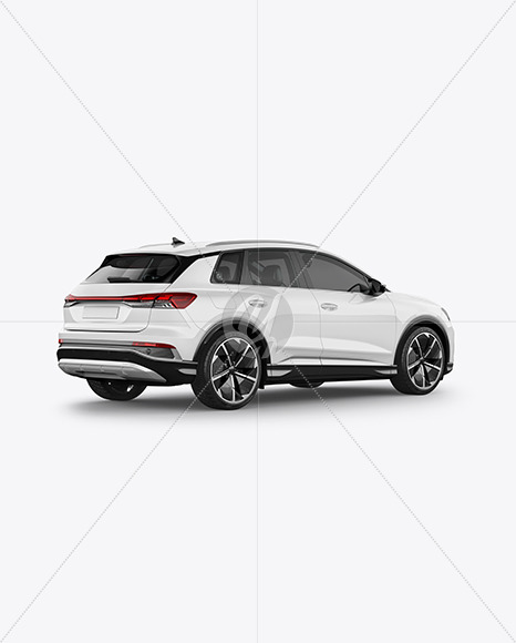 Electric Crossover SUV Mockup - Back Half Side View