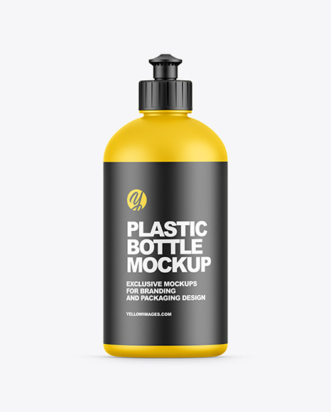 Plastic Bottle with Push Pull Cap Mockup