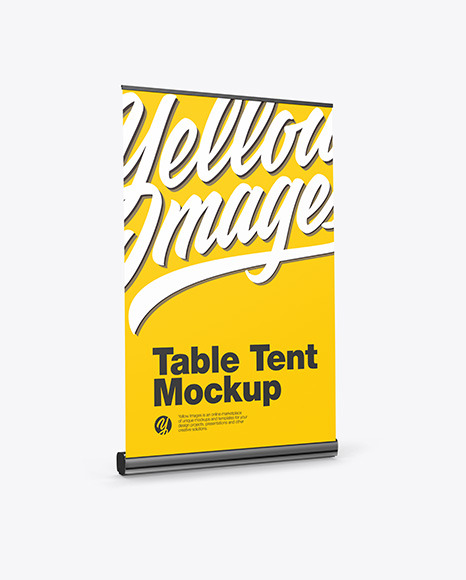 Plastic Table Tent Mockup - Side View