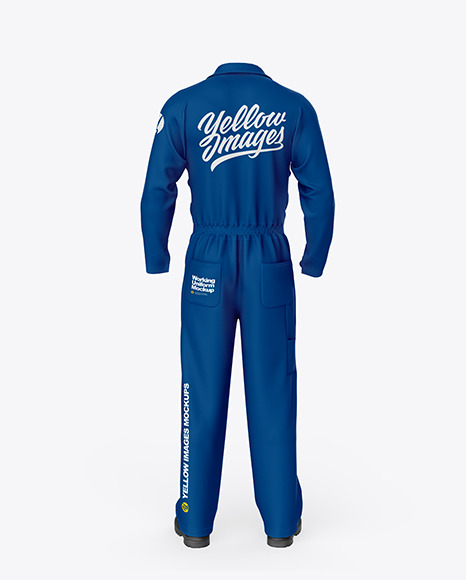 Worker Uniform (Coveralls) Mockup – Back View