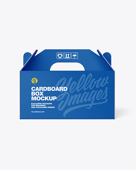 Cardboard Box w/ Handle Mockup