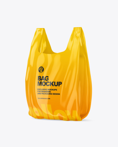 Plastic Bag Mockup - Half Side View