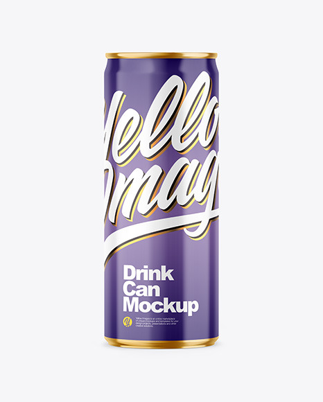 250ml Glossy Drink Can Mockup