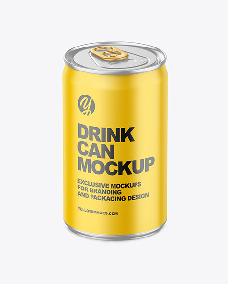 150ml Metallic Drink Can w/ Matte Finish Mockup