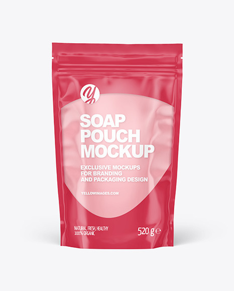Clear Plastic Pouch w/ Liquid Soap Mockup