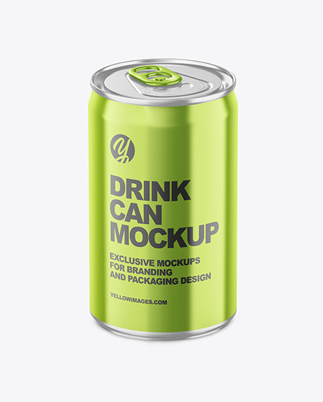 150ml Glossy Metallic Drink Can Mockup
