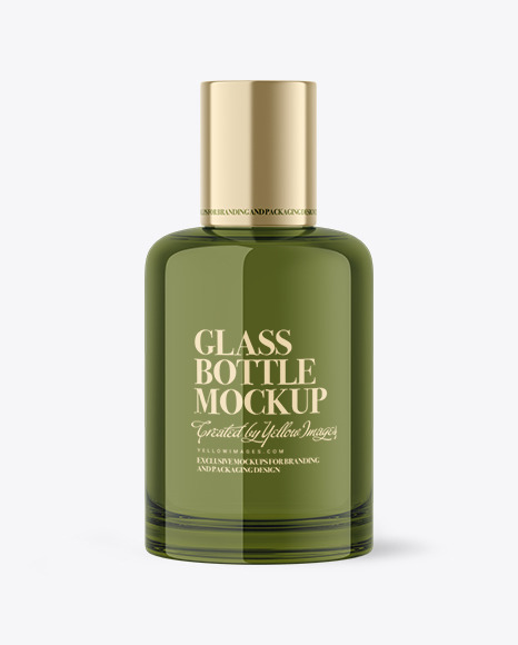 Clear Glass Cosmetic Bottle Mockup