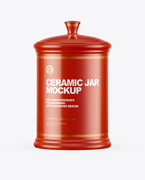 Glossy Ceramic Storage Jar Mockup