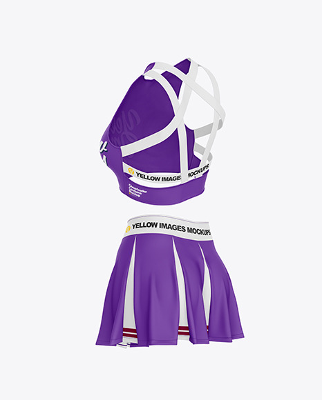 Cheerleader Costume Mockup – Back Half Side View