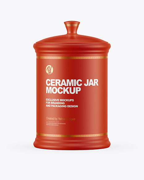Matte Ceramic Storage Jar Mockup