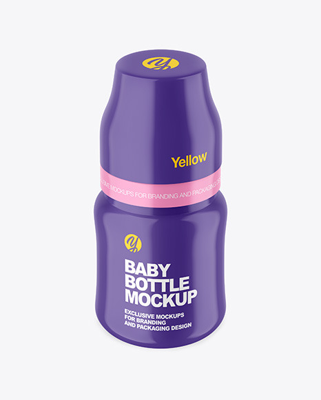 Glossy Baby Bottle Mockup