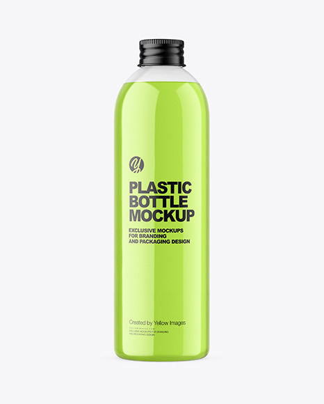 Clear Plastic Cosmetic Bottle Mockup