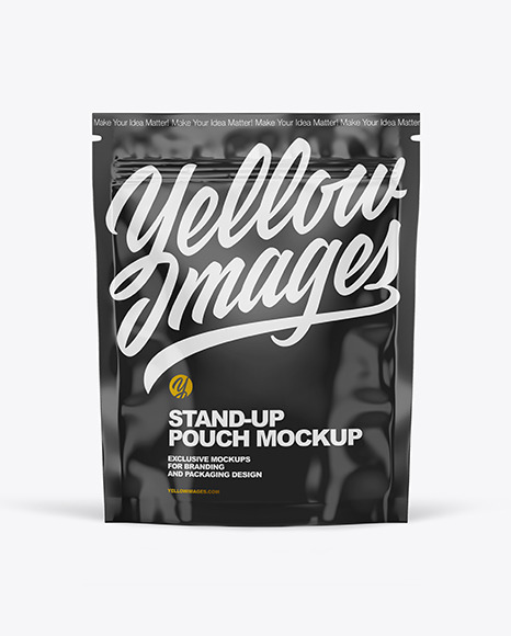 Glossy Stand Up Pouch W/ Zipper Mockup