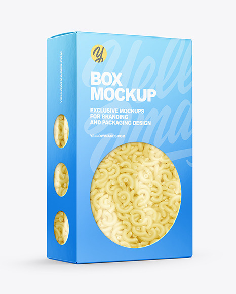 Paper Box with Pasta Mockup
