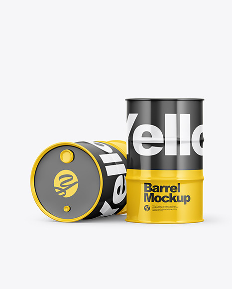 Metal Barrels Mockup