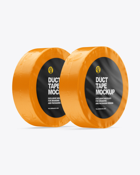 Two Textured Shrink Wrapped Duct Tapes Mockup