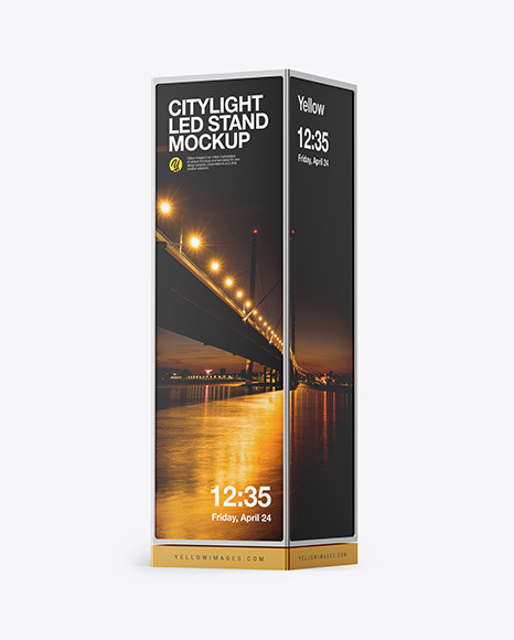 LED Citylight Metallic Stand Mockup
