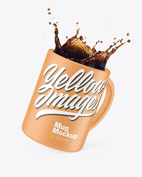 Ceramic Mug w/ Coffee Splash Mockup