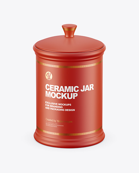 Matte Ceramic Storage Jar Mockup