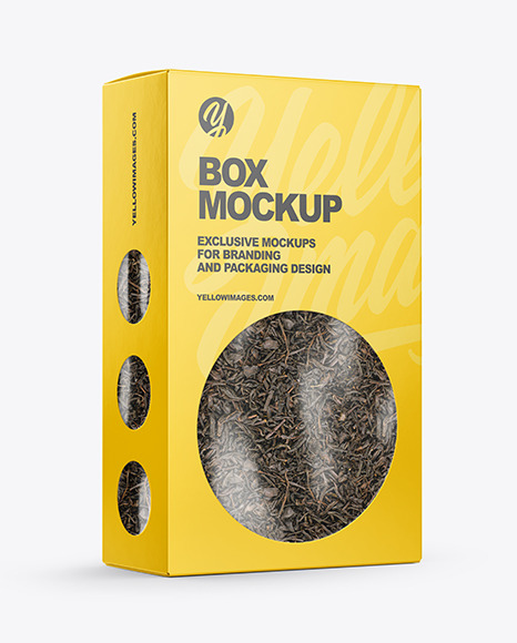 Paper Box with Black Tea Mockup