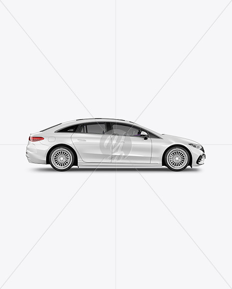 Electric Luxury Car Mockup - Side View