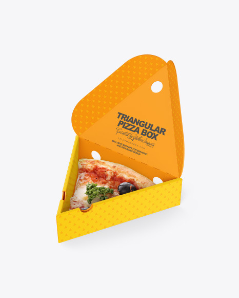 Paper Triangular Box with Pizza Mockup