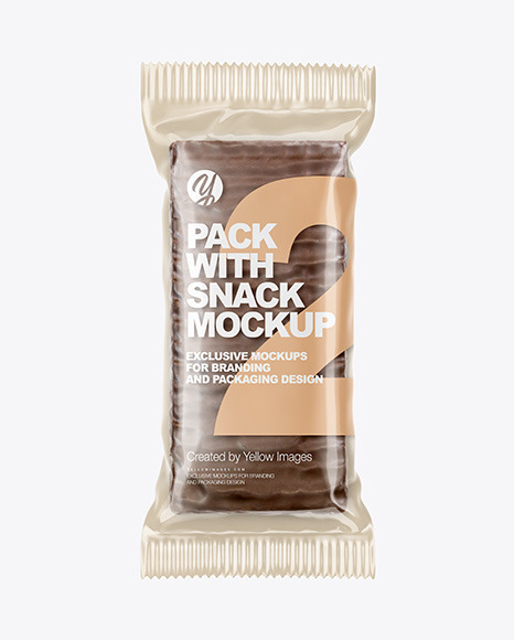 Glossy Pack with Chocolate Snack Mockup