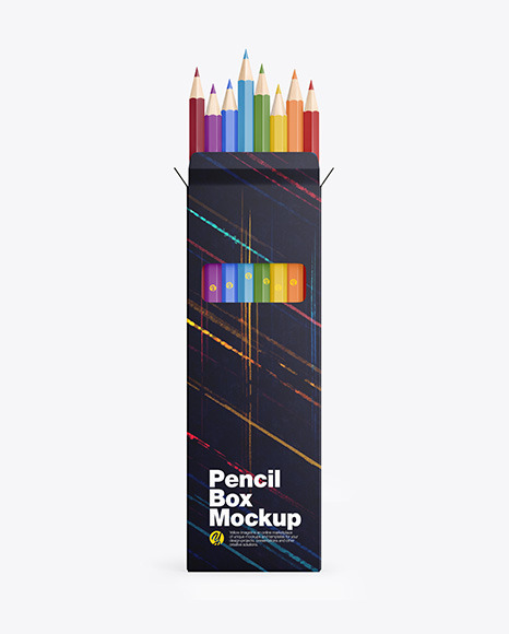 Box with Pencils Mockup
