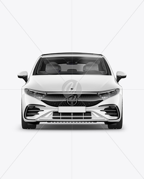 Electric Luxury Car Mockup - Front View