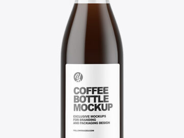 Clear Glass Bottle with Cold Brew Coffee Mockup