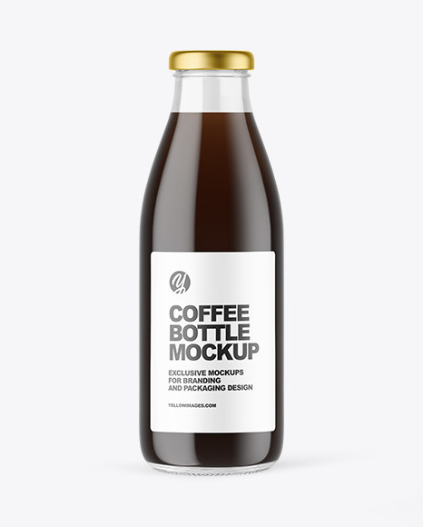 Clear Glass Bottle with Cold Brew Coffee Mockup