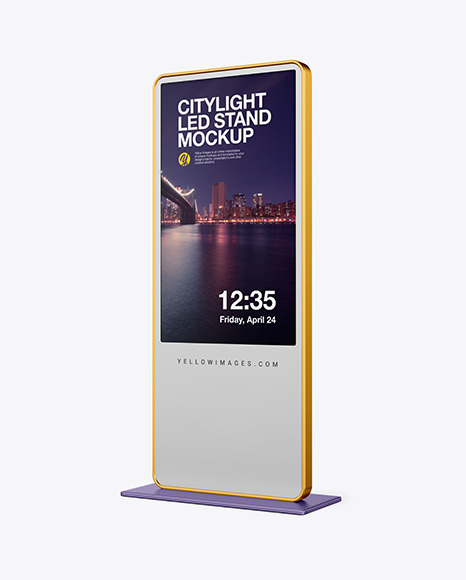 LED Citylight Metallic Stand Mockup