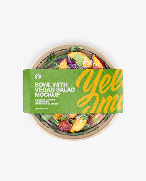Paper Bowl With Vegan Salad Mockup