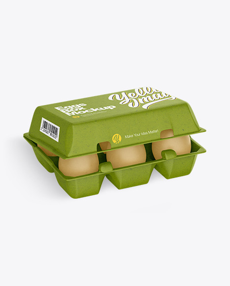 Kraft Carton Opened Egg Pack Mockup